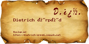 Dietrich Árpád névjegykártya