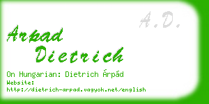 arpad dietrich business card