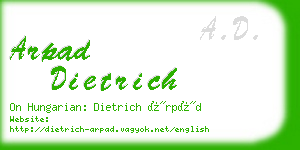 arpad dietrich business card